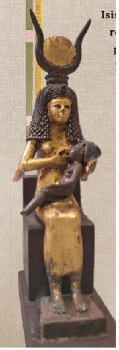 Bronze Isis covered in gold, on display at Cairo Museum